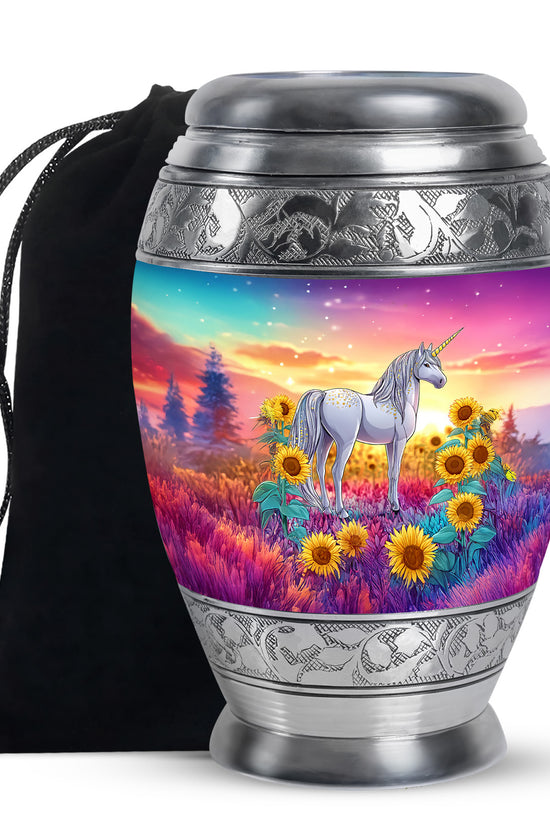 Beautiful Unicorn Urn - Sunset Memorial Urn For Male & Female