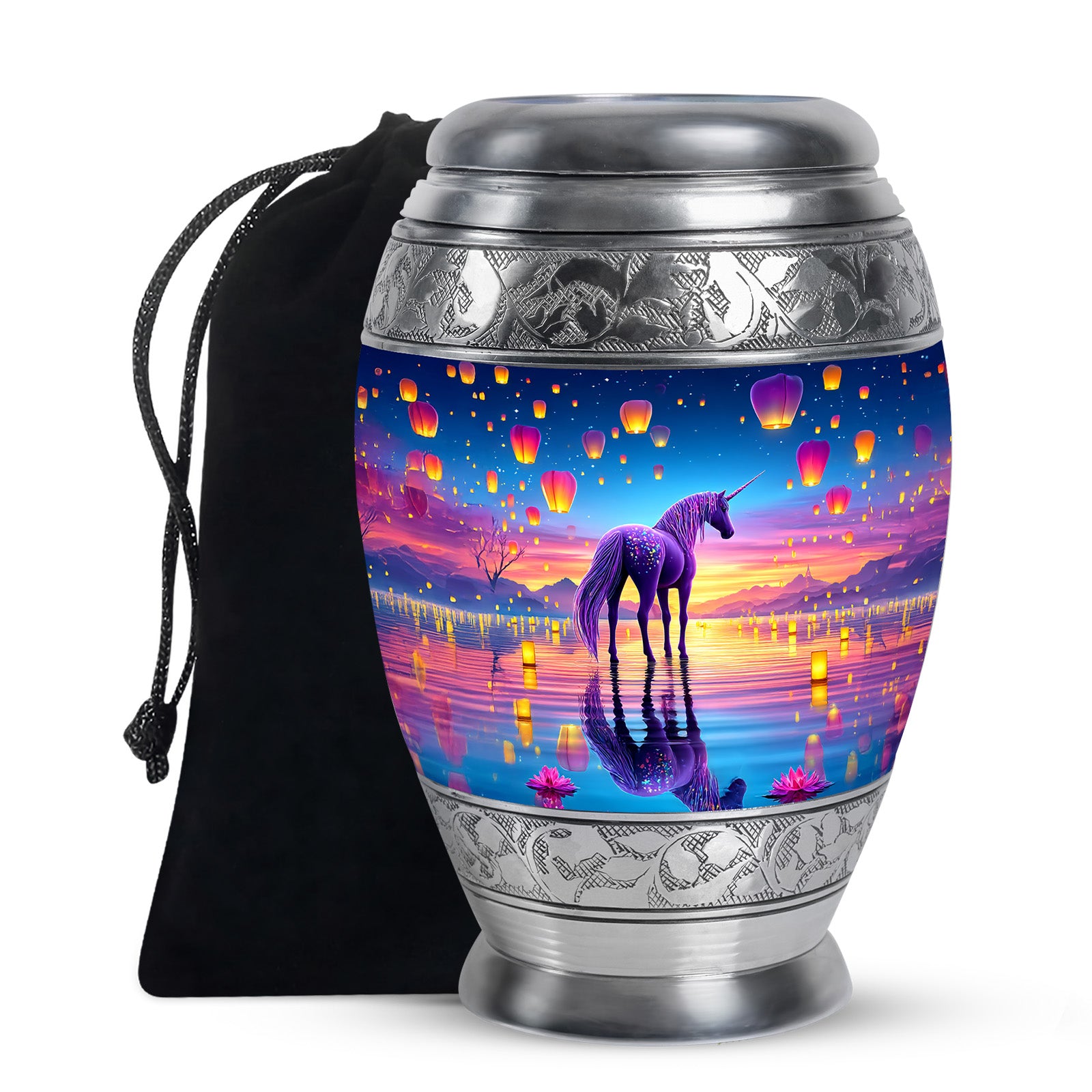 Sunset Unicorn Funeral Urn - Lantern Memorial Urn For Mother & Father