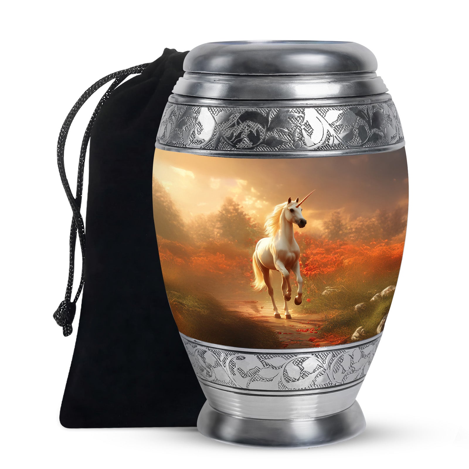Golden Unicorn Funeral Urn - Forest Memorial Urn For Loved Ones Ashes