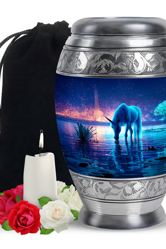 Unicorn Lake Memorial Urn - Cremation Urn For Male & Female