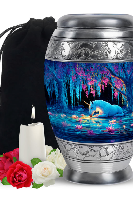 Unicorn Memorial Urn - Lotus Lake Funeral Urn For Loved Ones