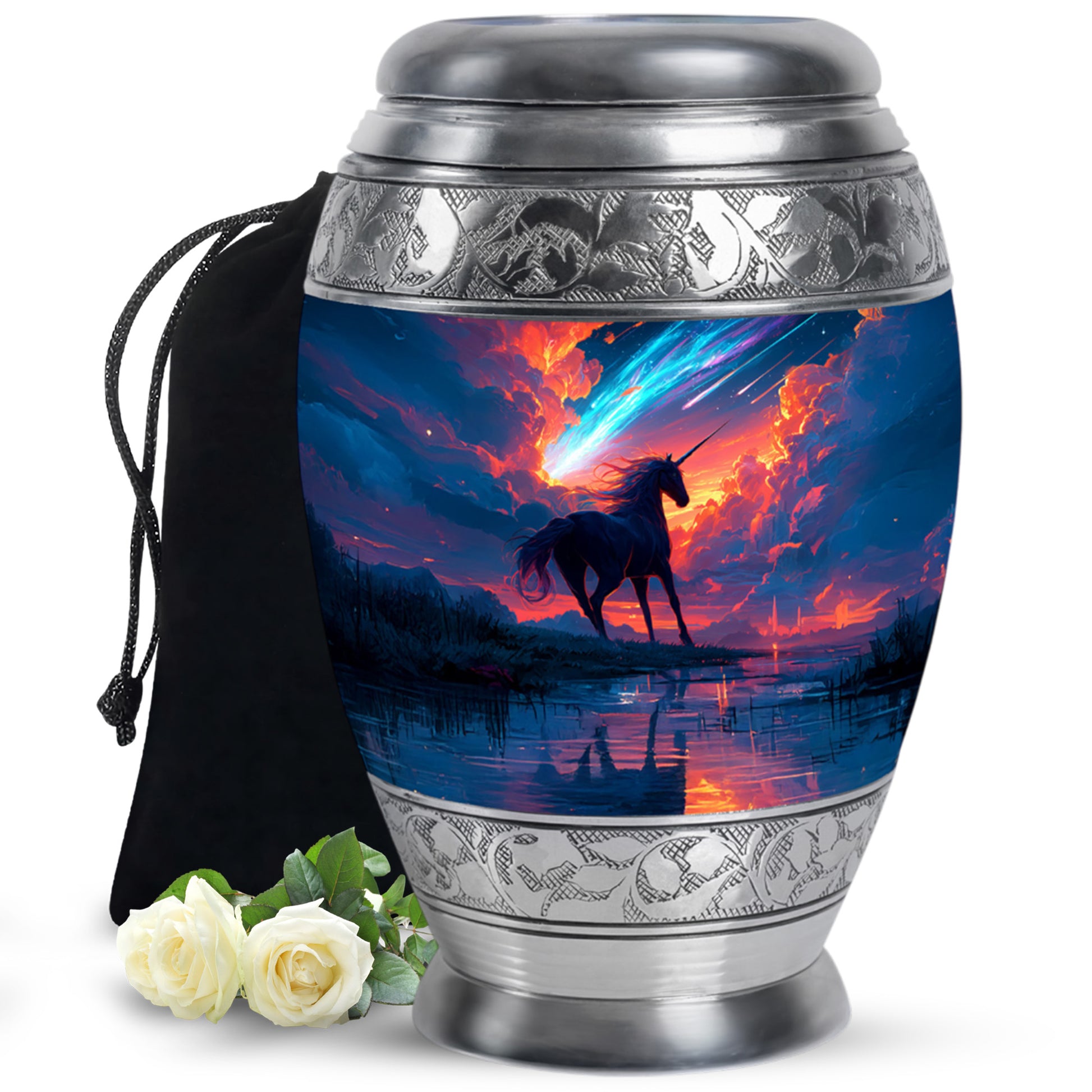 Artistic Unicorn Cremation Urn - Large Memorial Urn For Male & Female