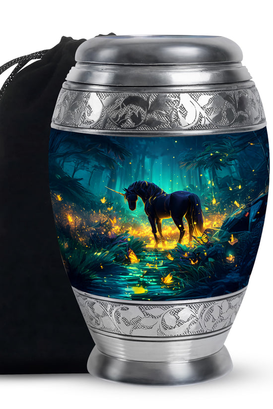 Unicorn Forest Cremation Urn - Decorative Urn For Human Ashes