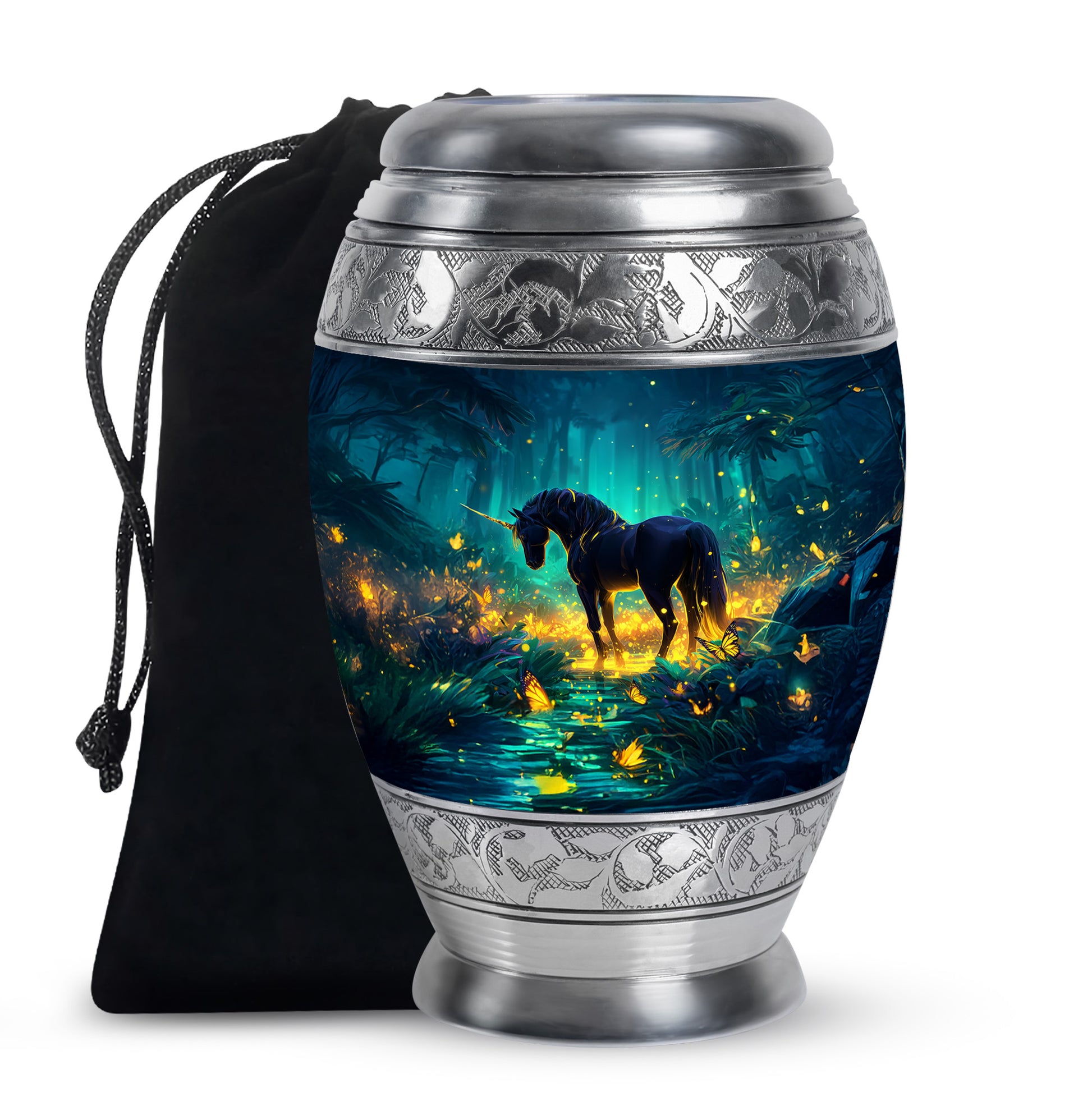 Unicorn Forest Cremation Urn - Decorative Urn For Human Ashes