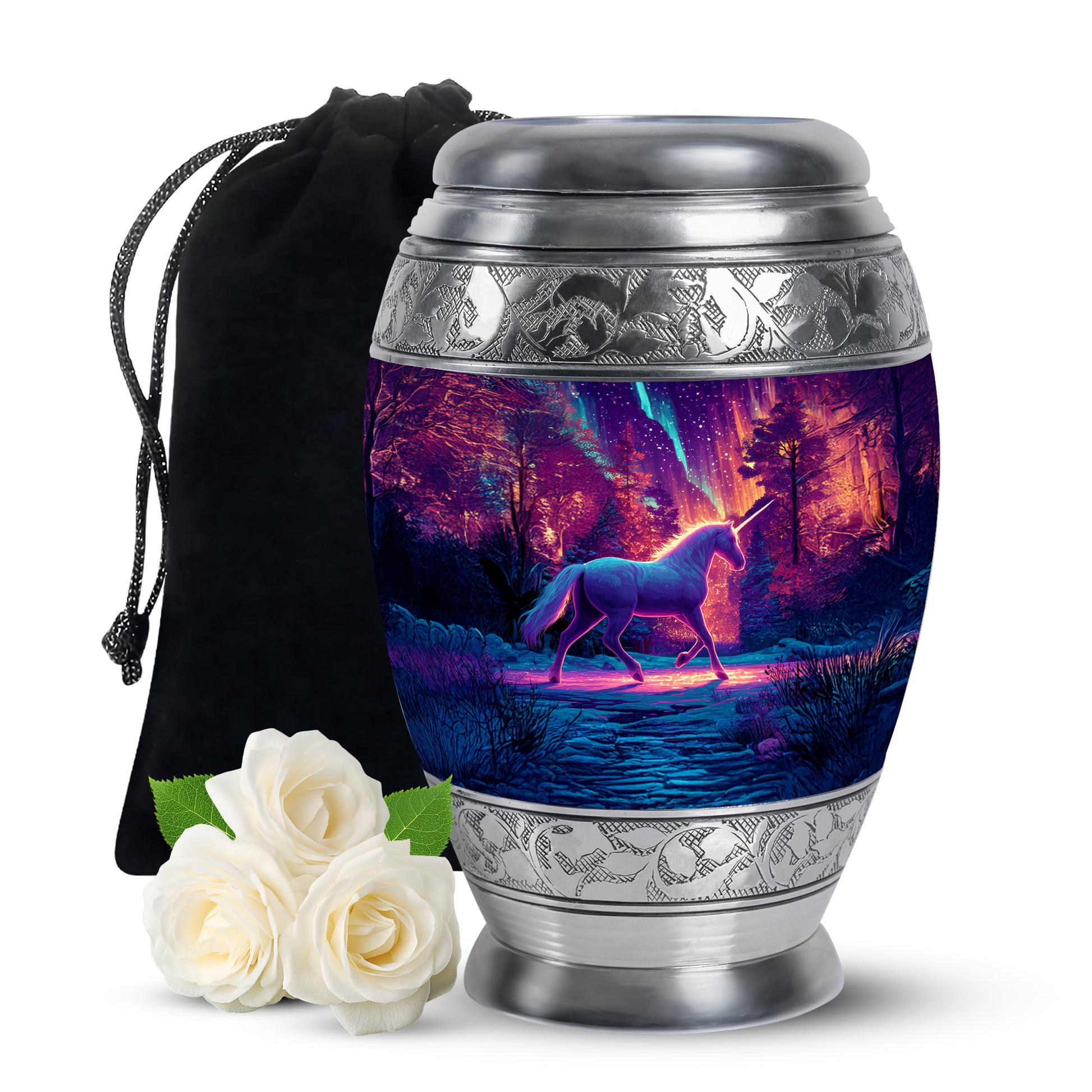 Purple Unicorn Cremation Urn - Fantasy Memorial Urn For Adult Ashes