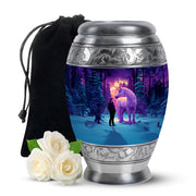 Unicorn Theme Memorial Urn - Purple Aluminium Funeral Urn For Ashes