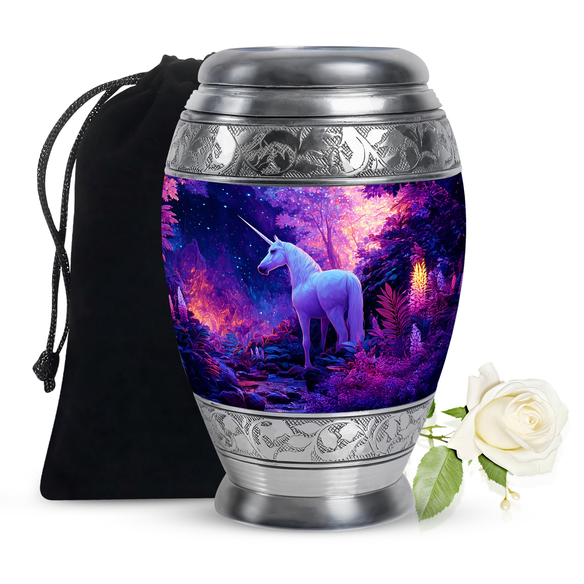 Magical Unicorn Memorial Urn - Forest Funeral Urn For Adult Ashes