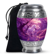 Beautiful Unicorn Cremation Urn - Purple Memorial Urn For Burial