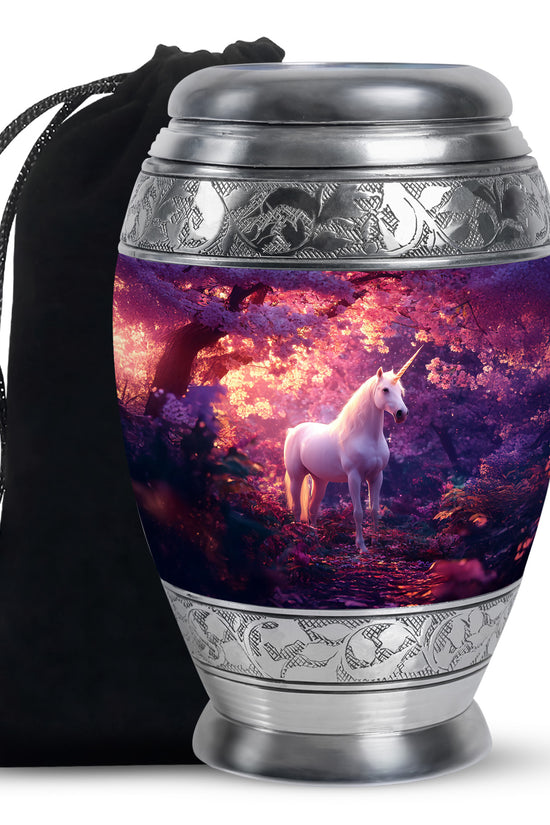 Magical Unicorn Memorial Urn - Blossom Forest Cremation Urn For Loved One