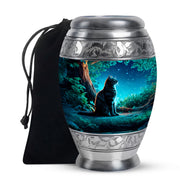 Night Cat Memorial Urn - Moonlight Cremation Urn For Human Ashes