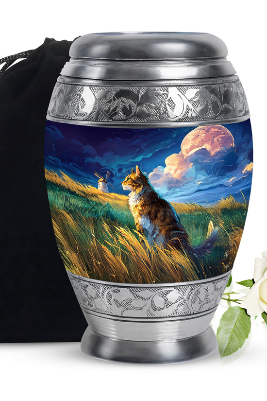Cat Memorial Urn - Artistic Nature Funeral Urn For Pet Ashes