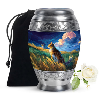 Cat Memorial Urn - Artistic Nature Funeral Urn For Pet Ashes