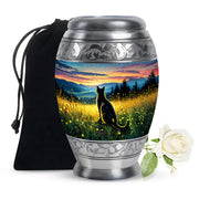 Black Cat Memorial Urn - Sunset Mountain Cremation Urn For Cat Ashes