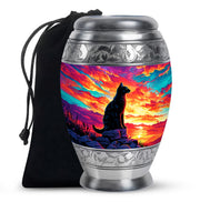 Black Cat Cremation Urn - Artistic Funeral Urn For Pet Ashes