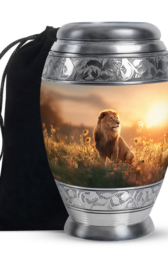 Resting Lion Cremation Urn - Urns For Human Ashes For Adults