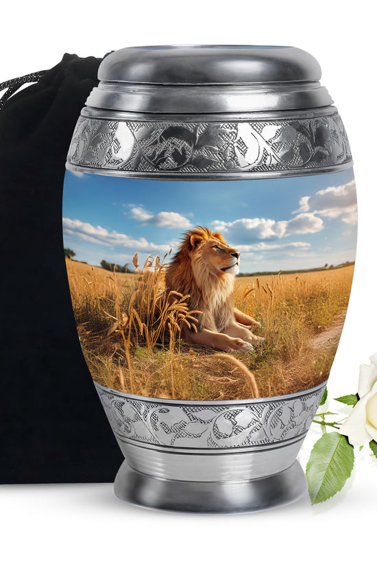Unique Lion Memorial Urn - Nature Theme Funeral Urn For Ashes