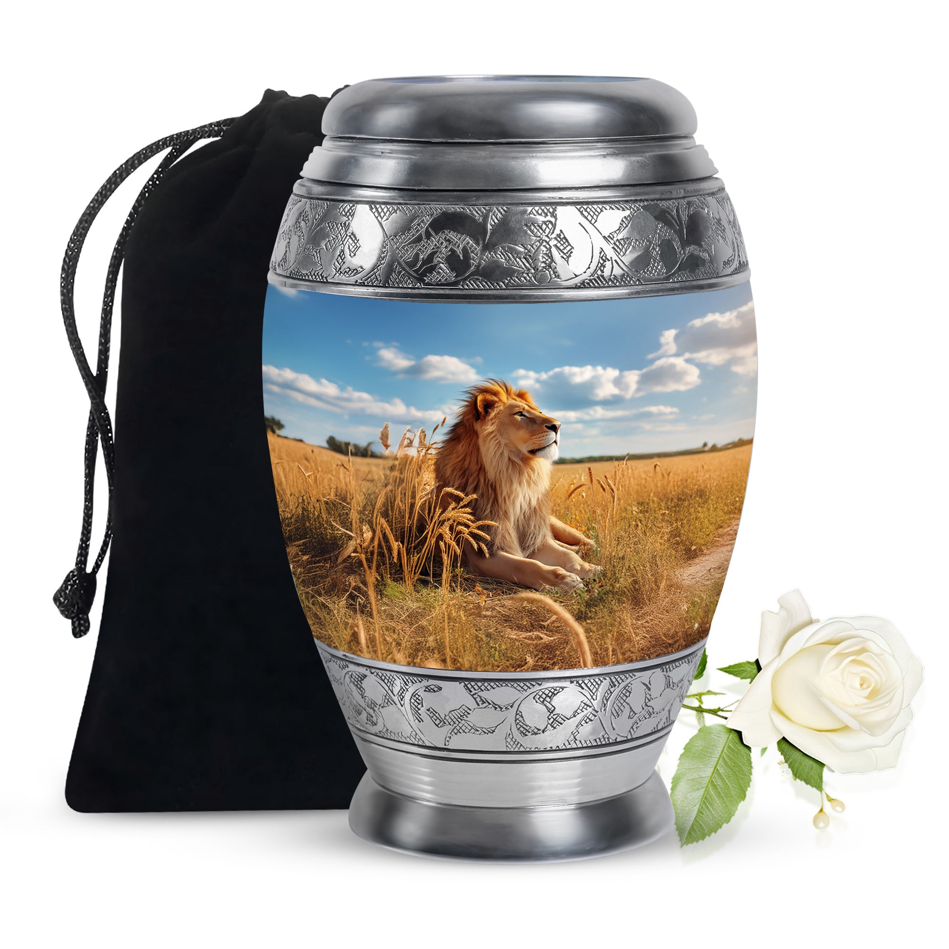 Unique Lion Memorial Urn - Nature Theme Funeral Urn For Ashes