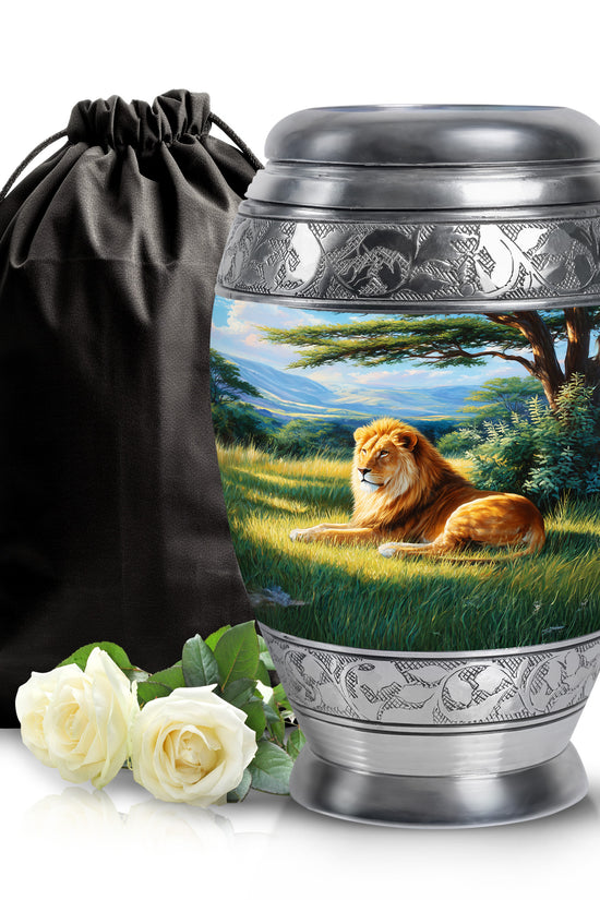 Mystic Lion Cremation Urn - Nature Valley Design Memorial Urn For Loved Ones