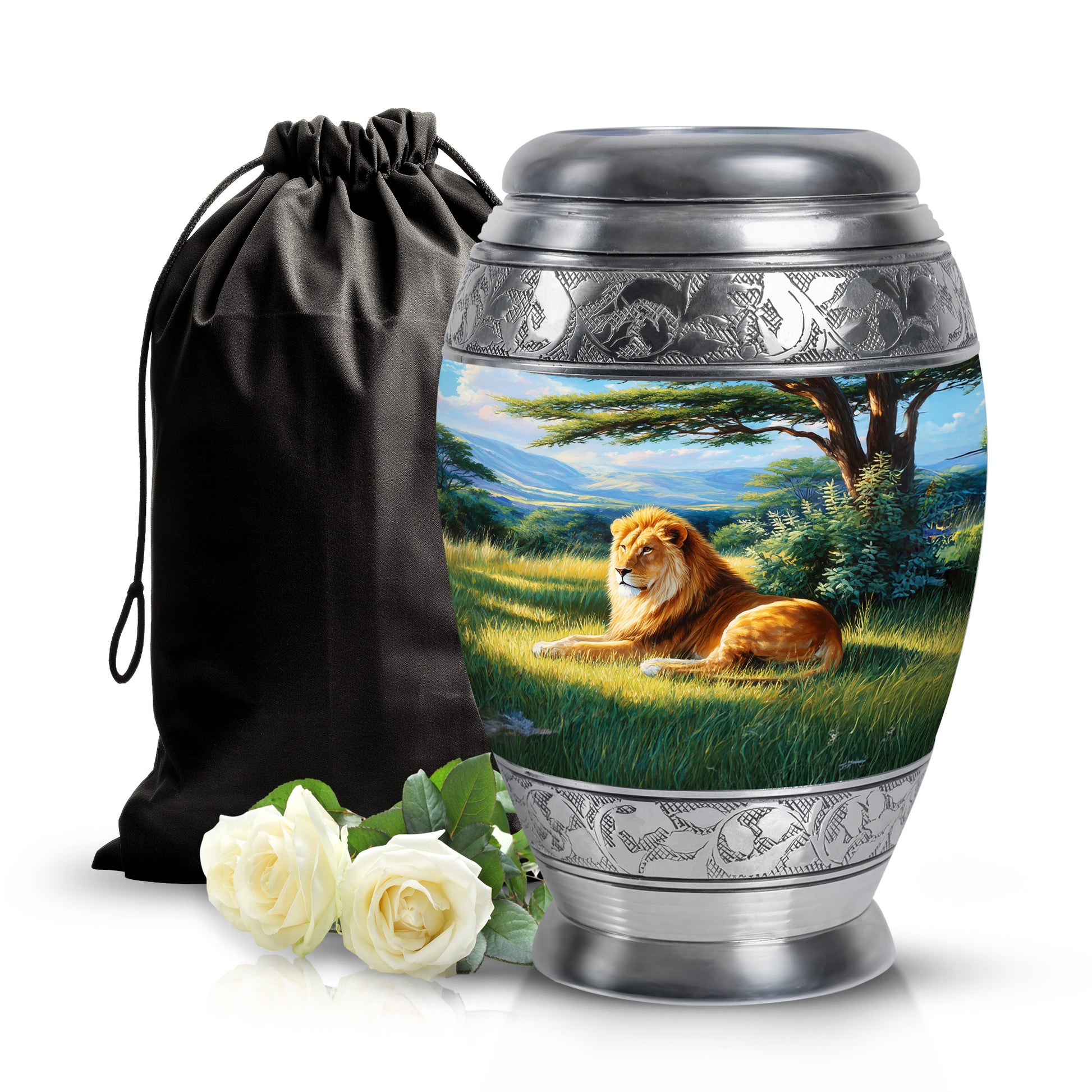 Mystic Lion Cremation Urn - Nature Valley Design Memorial Urn For Loved Ones