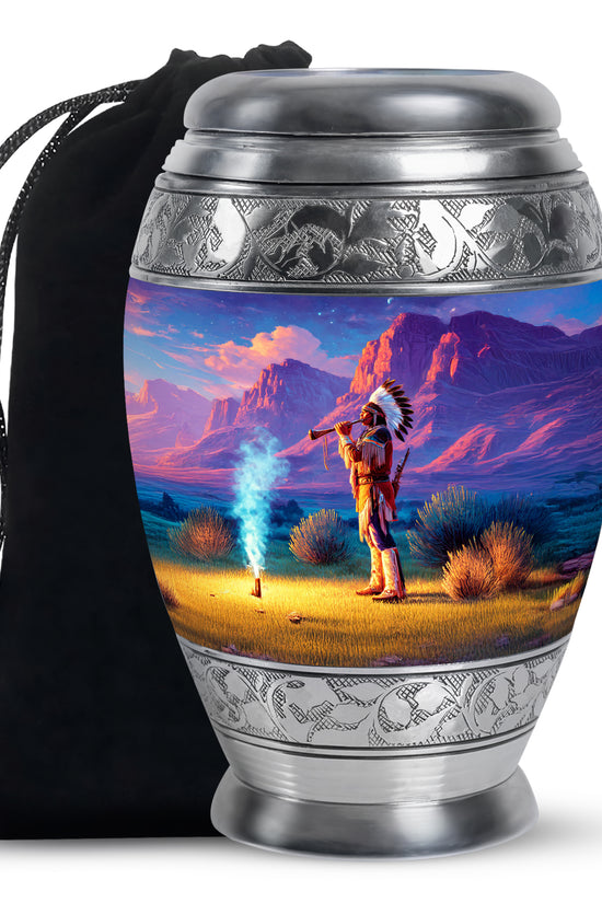 Native American Cremation Urn -Sunset Memorial Urn For Men