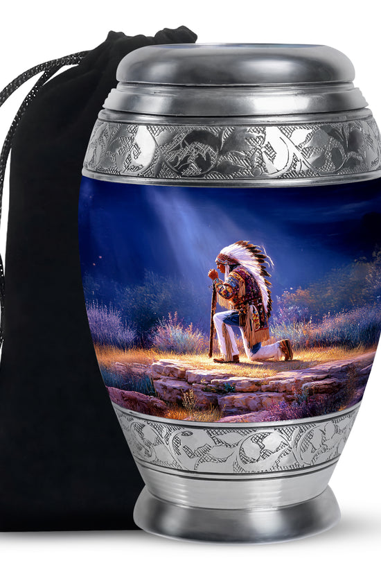 Native American Scenic Funeral Urn - Cremation Urn For Adult Ashes