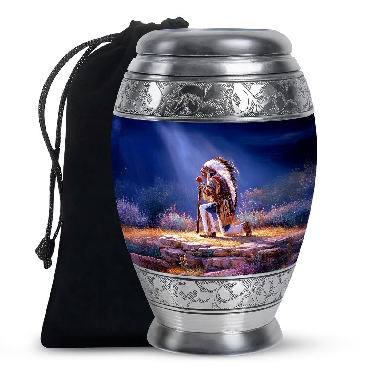 Native American Scenic Funeral Urn - Cremation Urn For Adult Ashes