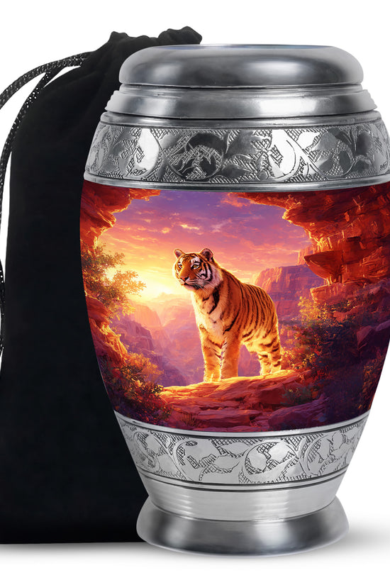 Tiger Tribute Memorial Urn - Sunset Mountain Cremation Urn For Dad