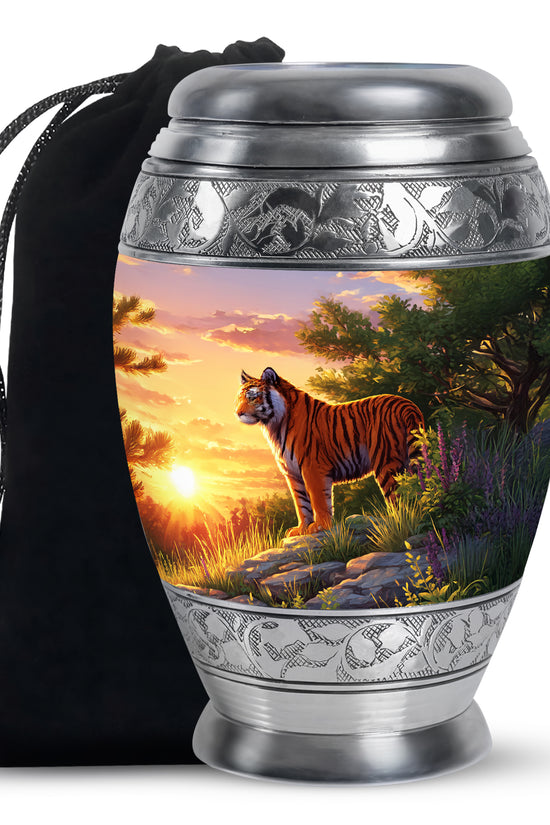 Tiger Funeral Urn - Wildlife Hill Design Memorial Urn For Loved Ones