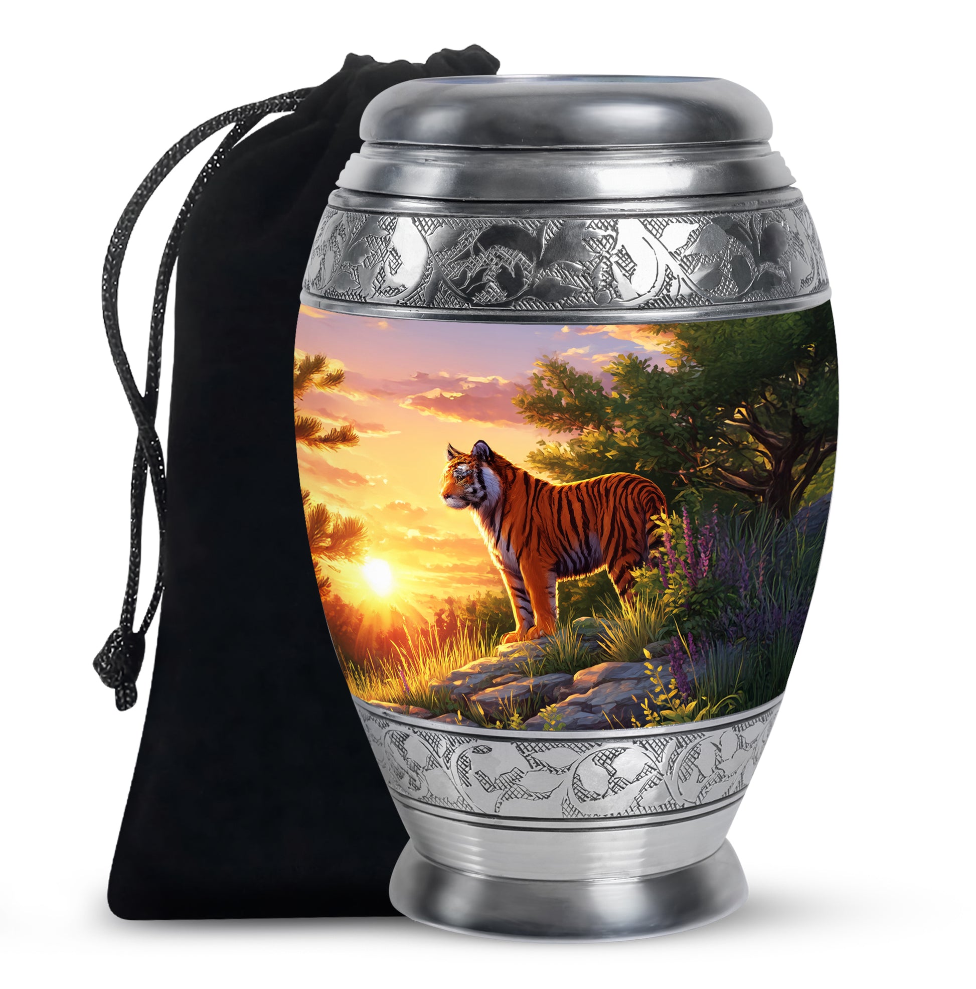 Tiger Funeral Urn - Wildlife Hill Design Memorial Urn For Loved Ones