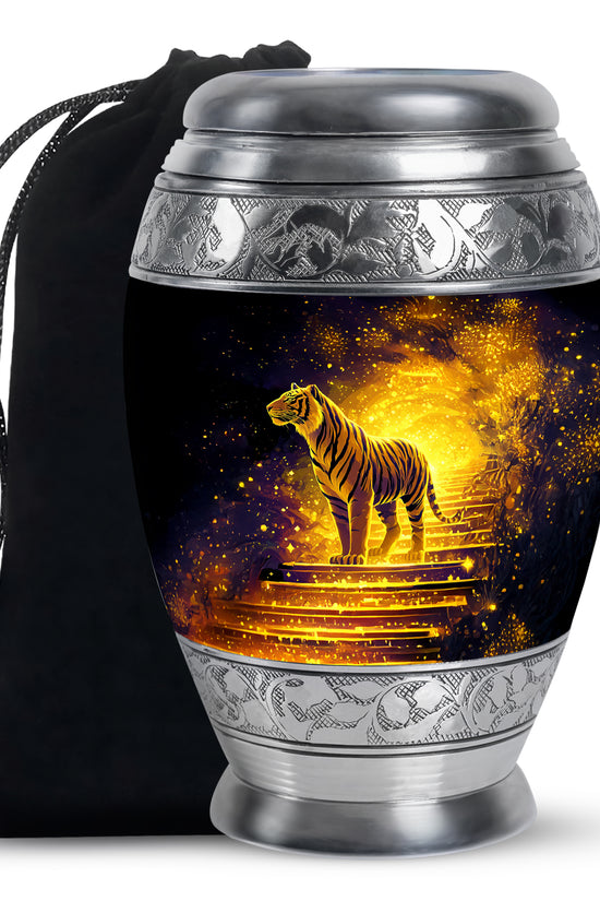 Golden Tiger Memorial Urn - Powerful Cremation Memorial Urn For Dad