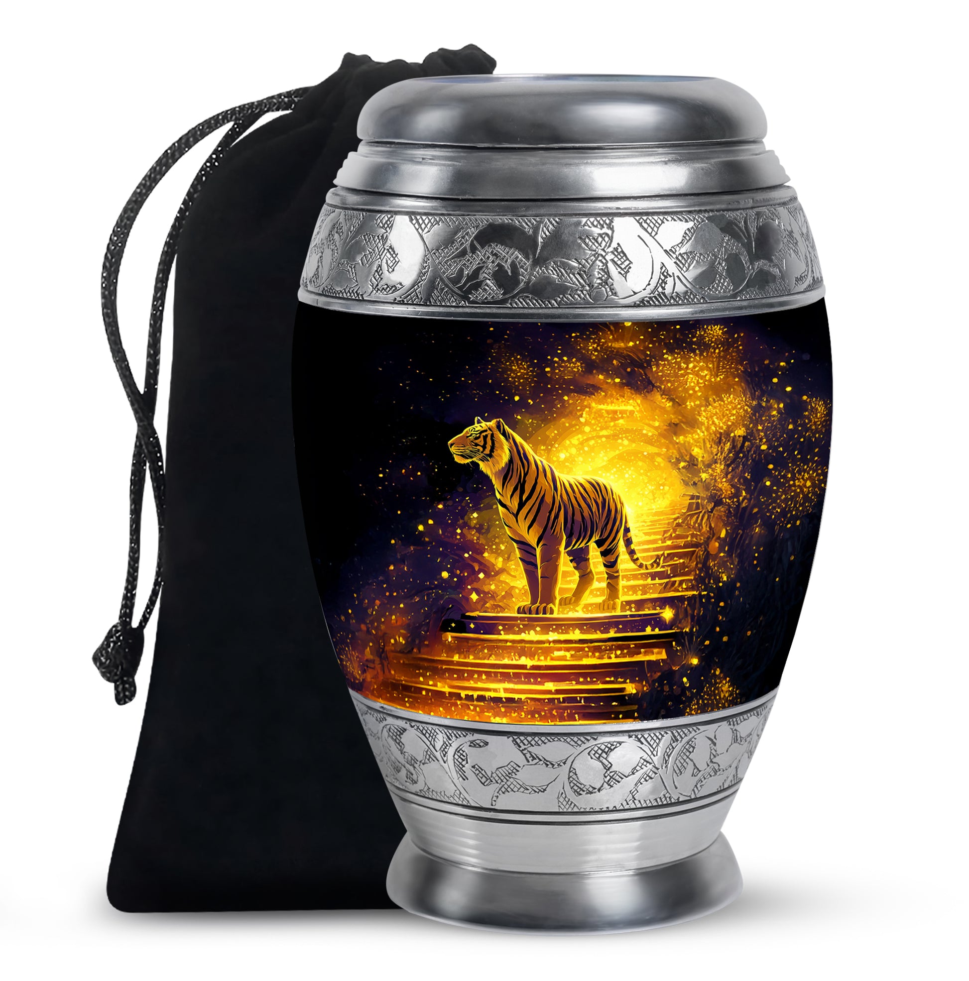 Golden Tiger Memorial Urn - Powerful Cremation Memorial Urn For Dad