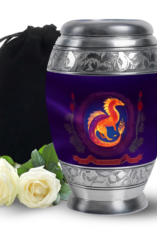 Unique Dragon Cremation Urn - Purple Memorial Urn For Loved Ones