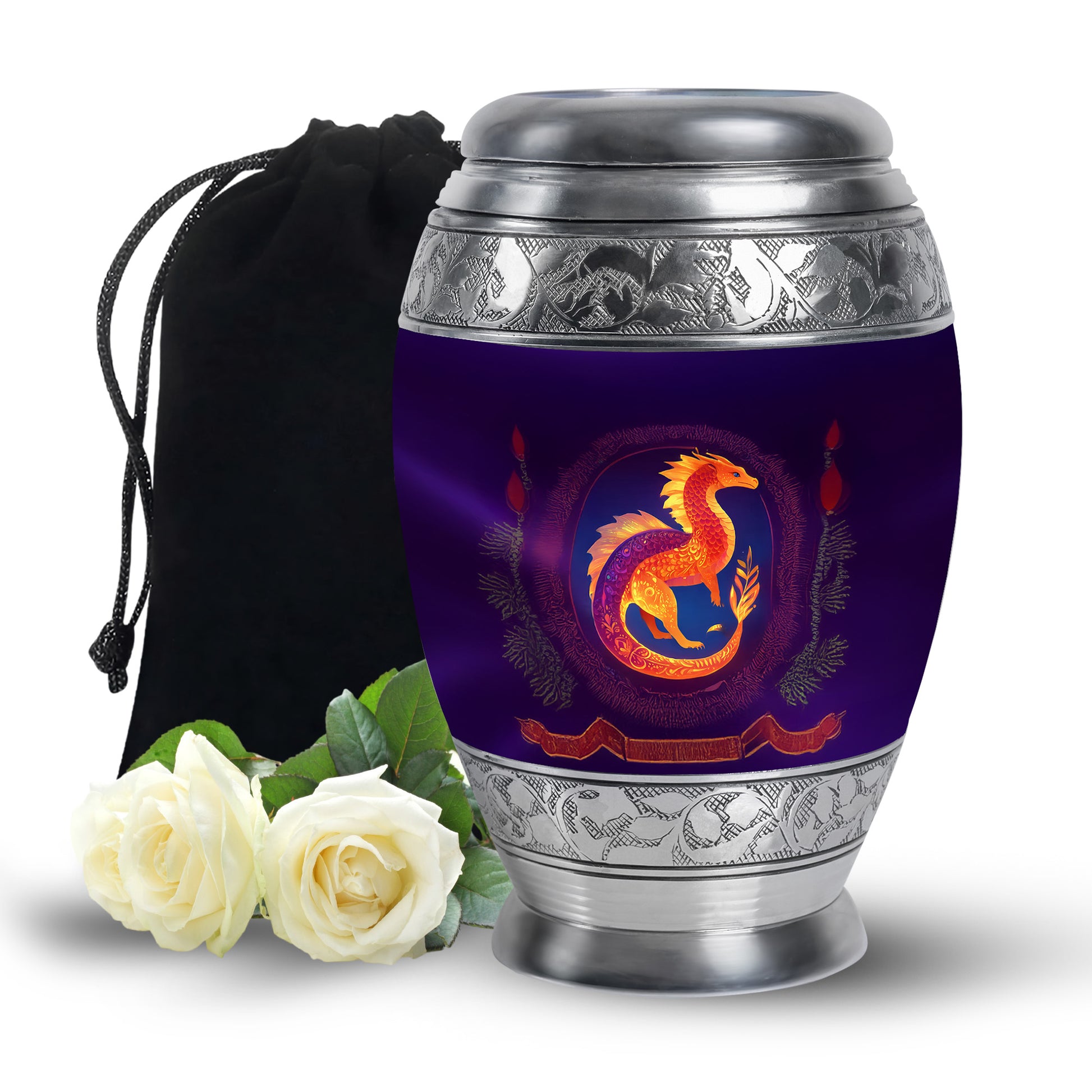 Unique Dragon Cremation Urn - Purple Memorial Urn For Loved Ones