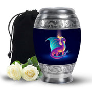 Artistic Neon Dragon Funeral Urn - Aluminium Memorial Urn For Ashes