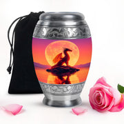 Red Dragon Cremation Urn - Full Moon Memorial Urn For Loved Ones