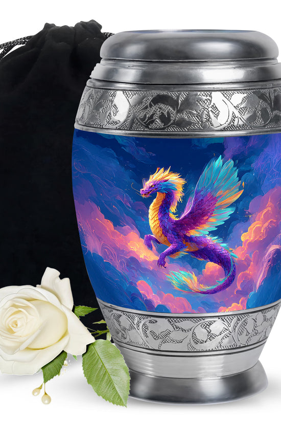 Rainbow Dragon Cremation Urn - Artistic Cremation Urn For Male & Female