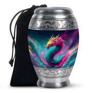 Colourful Dragon Memorial Urn - Aluminium Cremation Urn For Adult Ashes