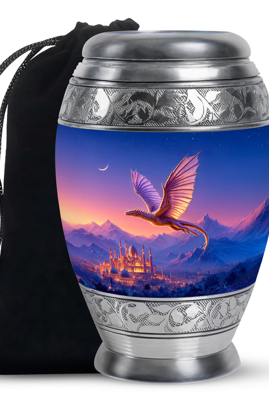 Golden Dragon Cremation Urn - Beautiful Mountain Memorial Urn For Ashes
