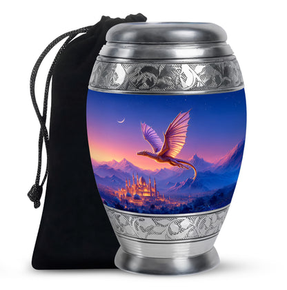 Golden Dragon Cremation Urn - Beautiful Mountain Memorial Urn For Ashes