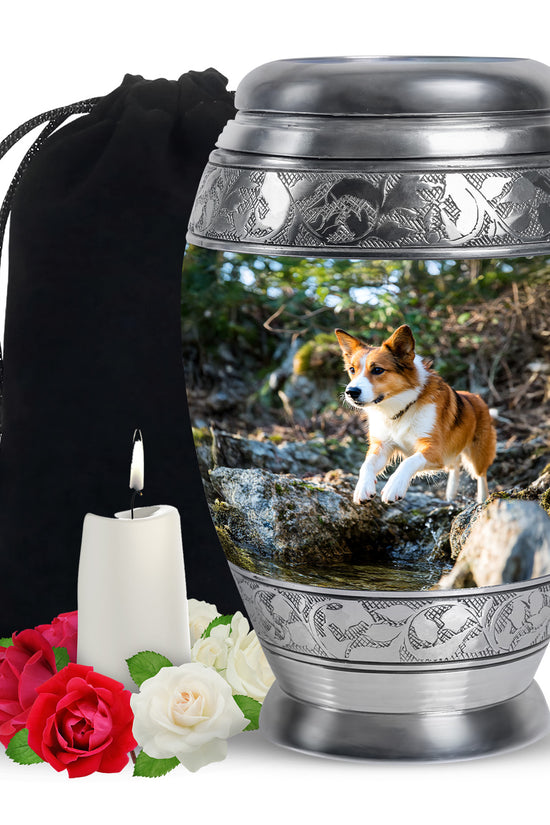 Dog Memorial Urn - Aluminium Cremation Urn For Pet Ashes