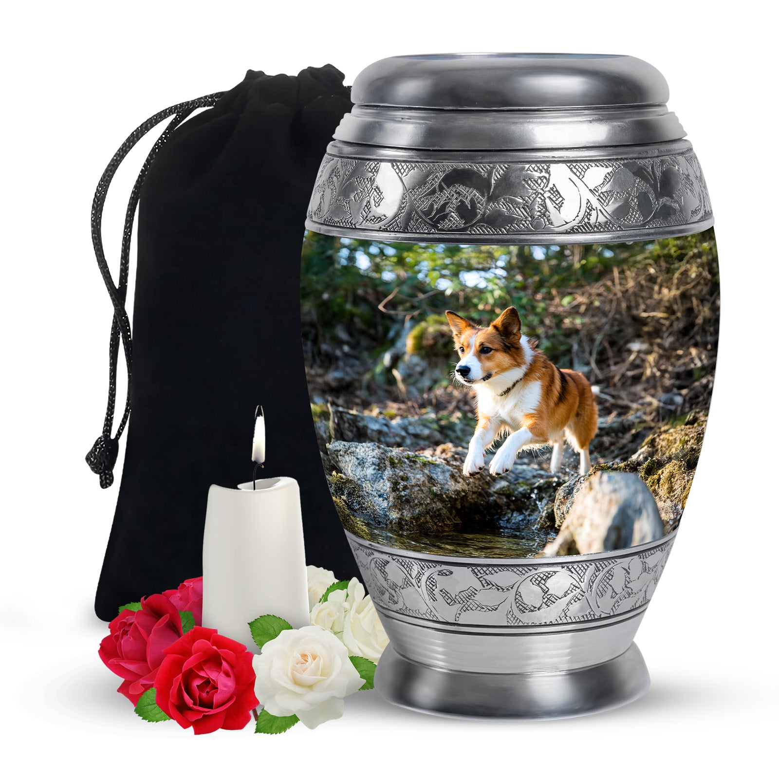 Dog Memorial Urn - Aluminium Cremation Urn For Pet Ashes