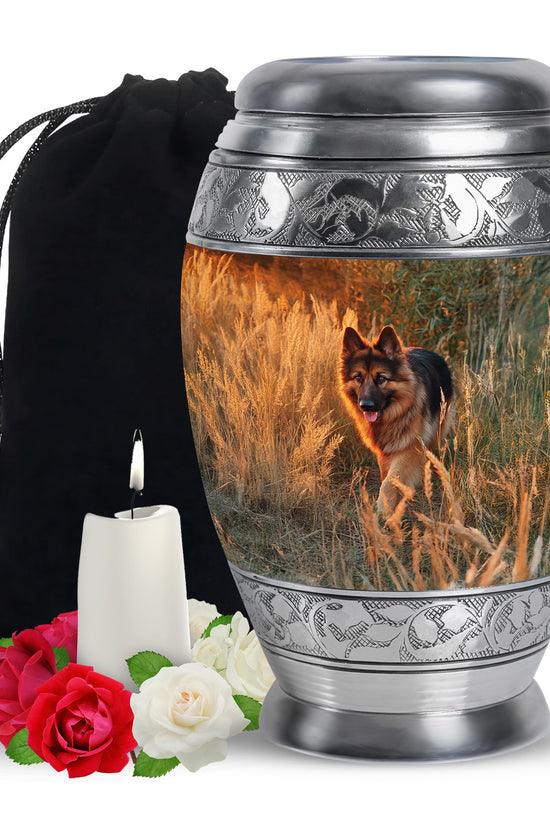Peaceful Sunset Dog Memorial Urn - German Shepherd Funeral Urn For Ashes