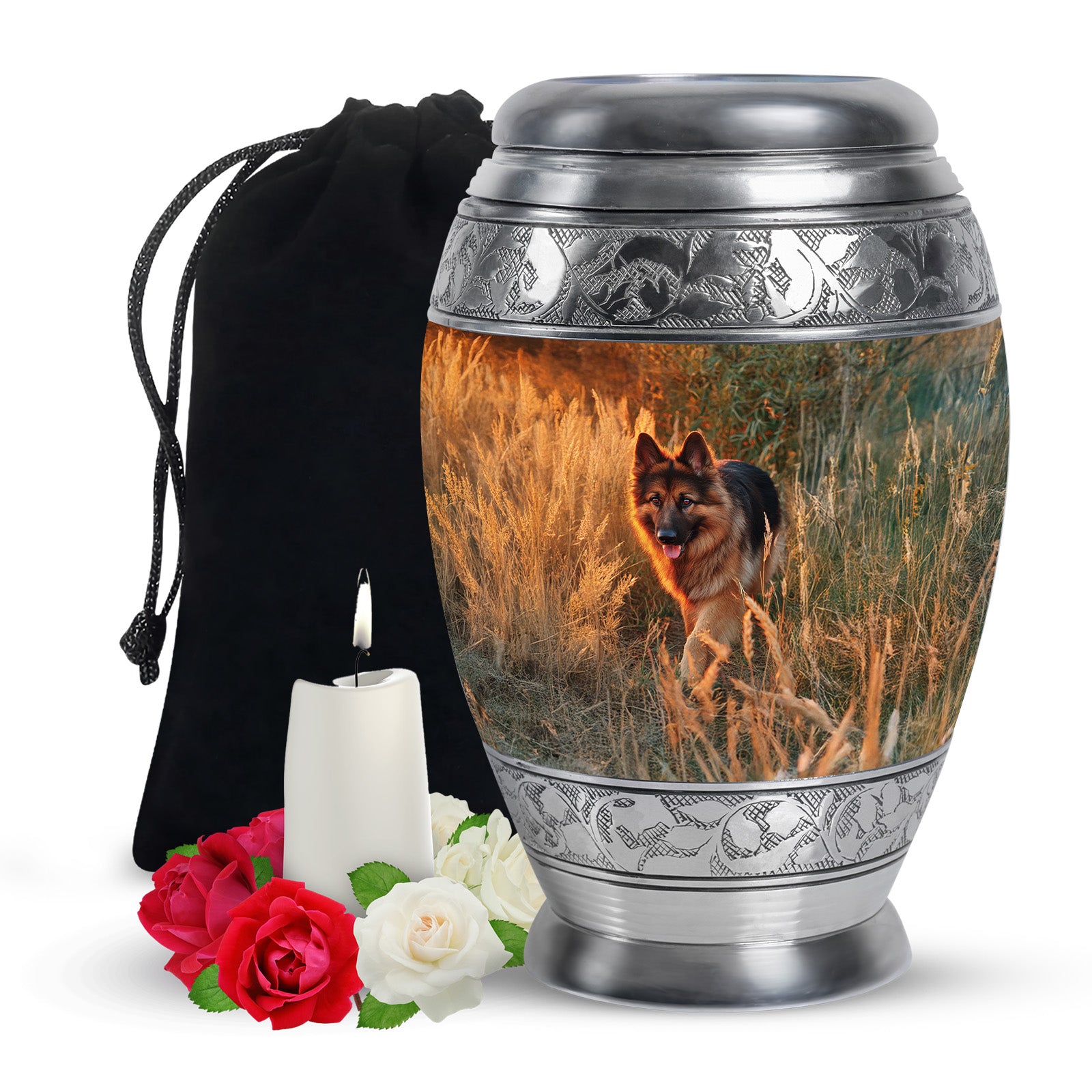Peaceful Sunset Dog Memorial Urn - German Shepherd Funeral Urn For Ashes