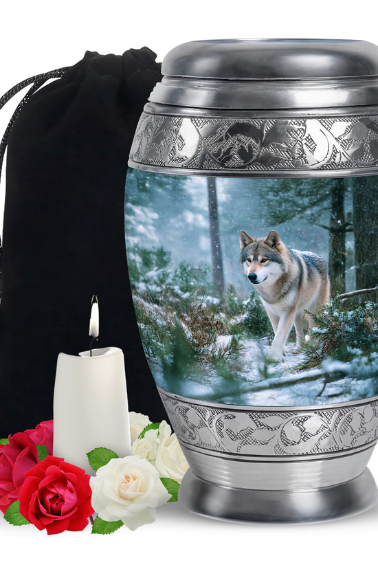 Dog Memorial Urn For Ashes - Husky Themed Cremation Urn For Pet Dog