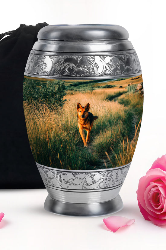 German Shepherd Tribute Funeral Urn - Pet Memorial Urn For Dog Ashes
