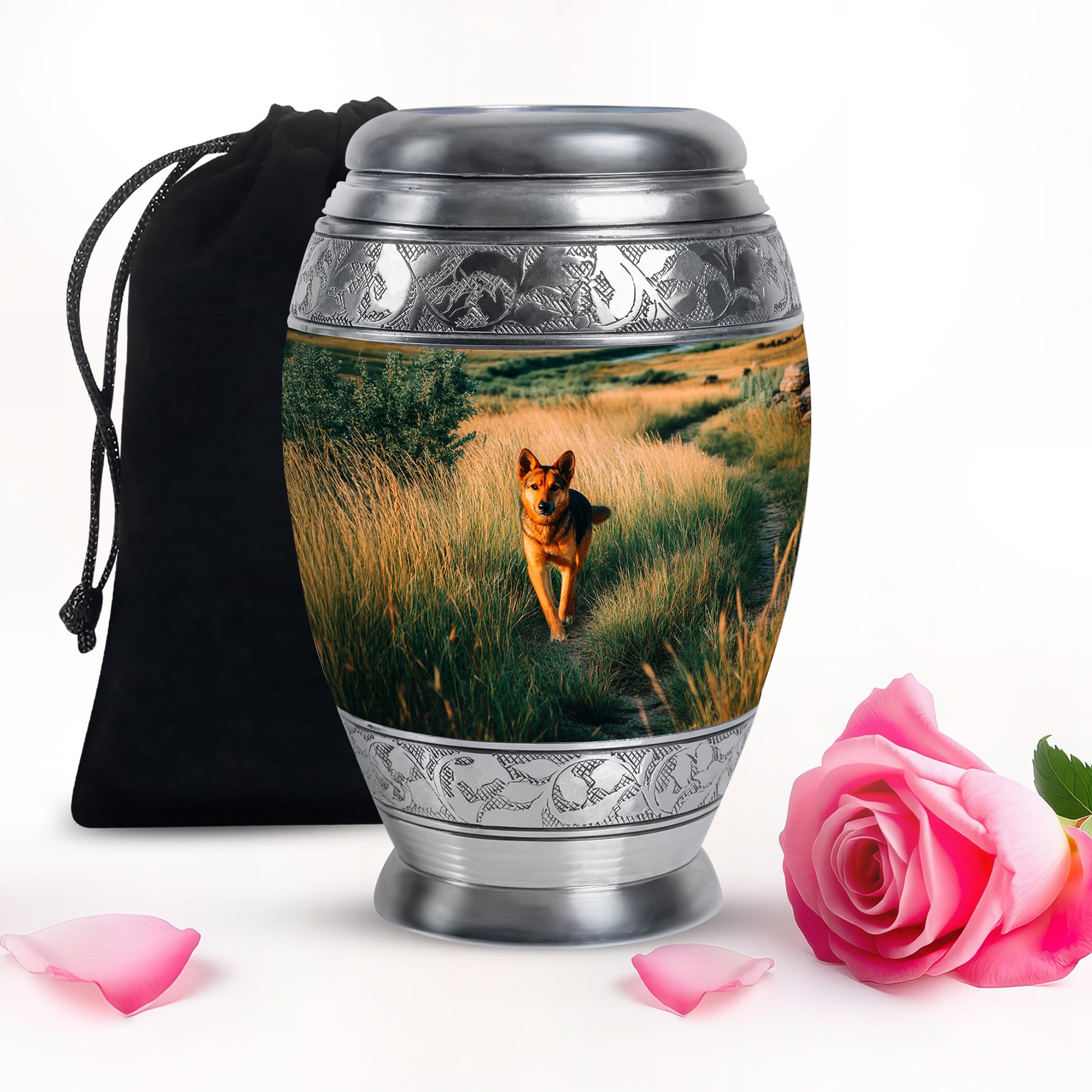 German Shepherd Tribute Funeral Urn - Pet Memorial Urn For Dog Ashes