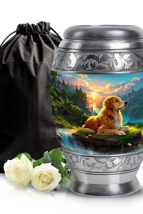 Pet Dog Memorial Urn - Beautiful Nature Cremation Memorial Urn For Dog