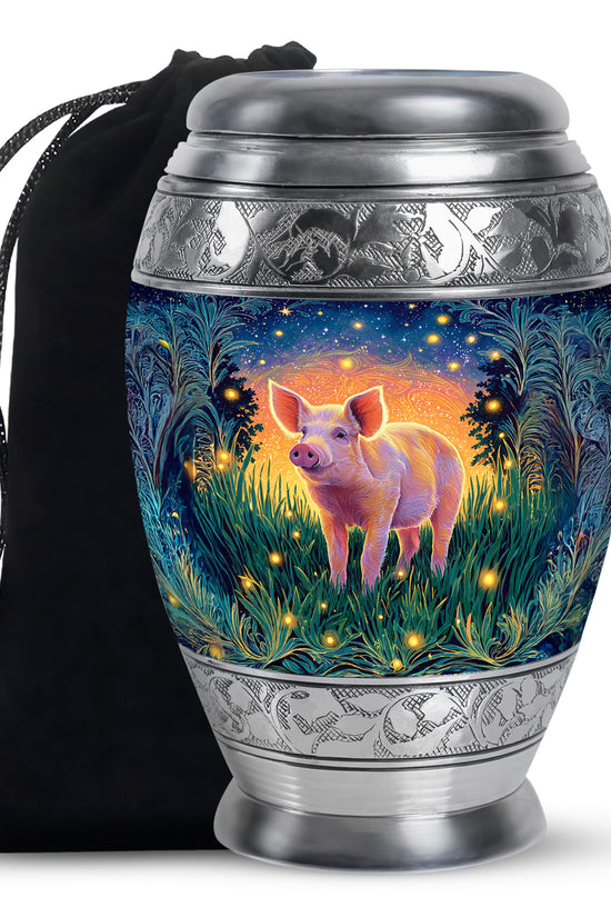 Pink Pig Cremation Urns - Beautiful Glowing Field Funeral Urns