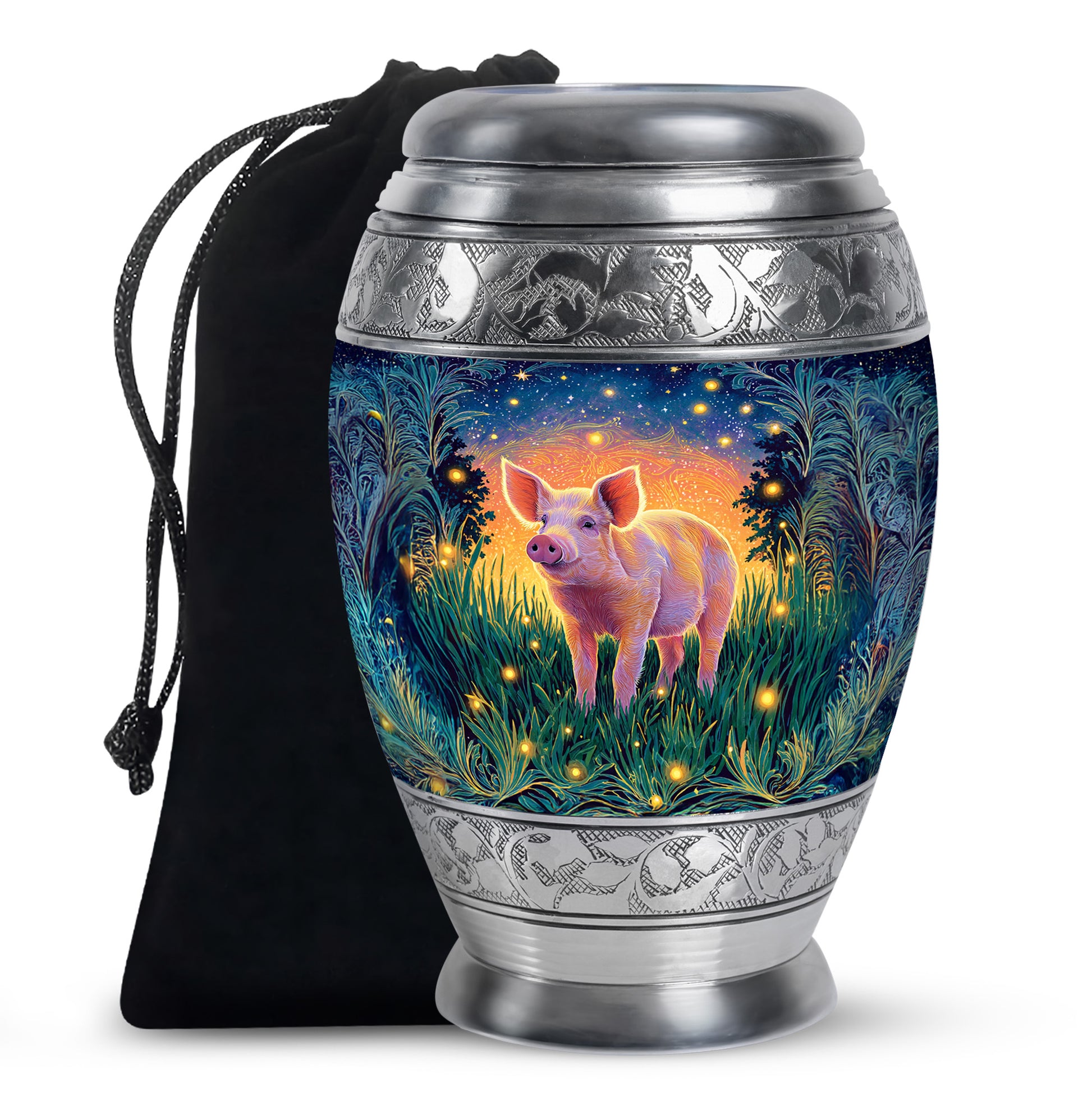 Pink Pig Cremation Urns - Beautiful Glowing Field Funeral Urns