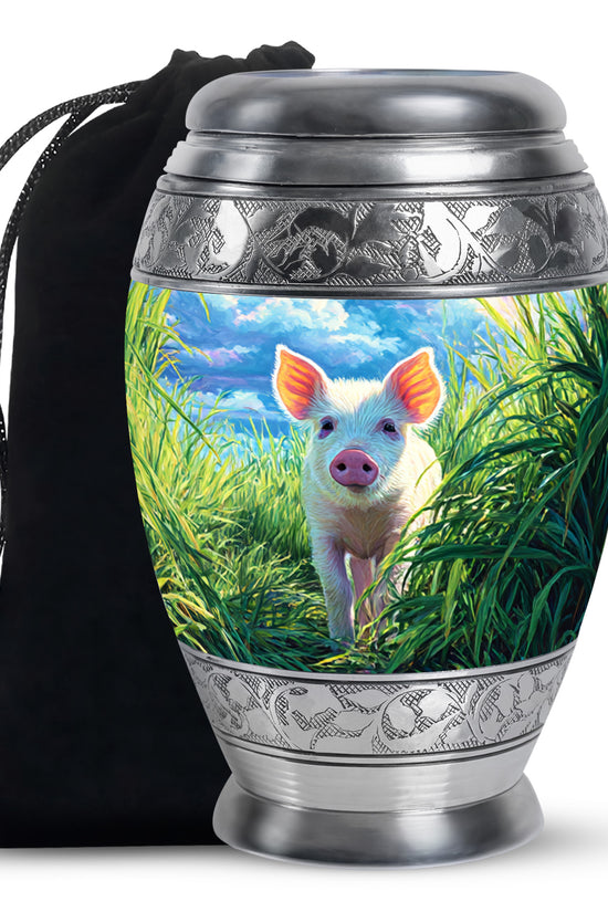 Cute Piglet Memorial Urn - Nature Cremation Urns For Adult Ashes